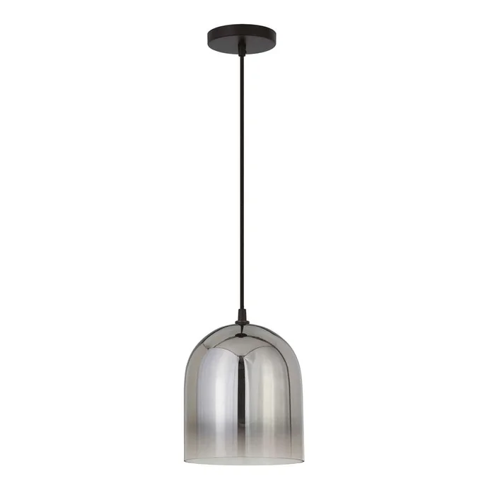 Hudson & Canal – Marit 10in Wide Pendant with Glass Shade in Smoked Nickel/Ombre Smoked Chrome – PD0031