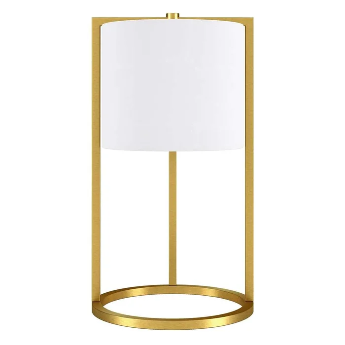 Hudson & Canal – Peyton 22in Tall Asymmetric Table Lamp with Fabric Shade in Brass/White – TL0909