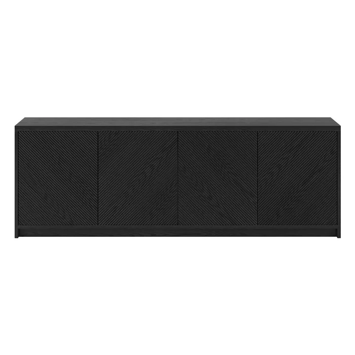 Hudson & Canal – Renad Rectangular TV Stand for TVs up to 78in in Black Grain – TV2248