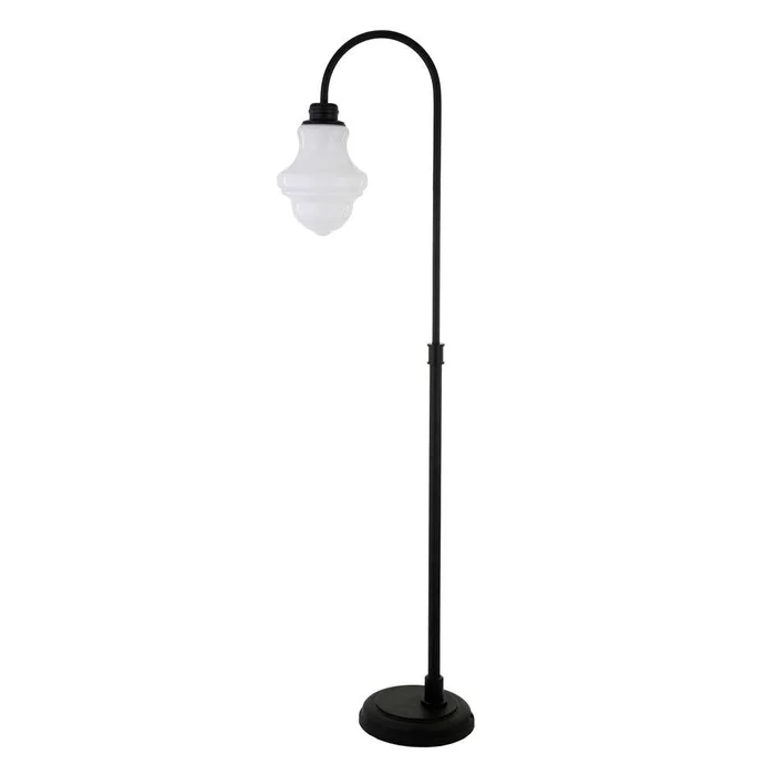Hudson & Canal – Sara 70in Tall Floor Lamp with Glass Shade in Blackened Bronze/White Milk – FL0500