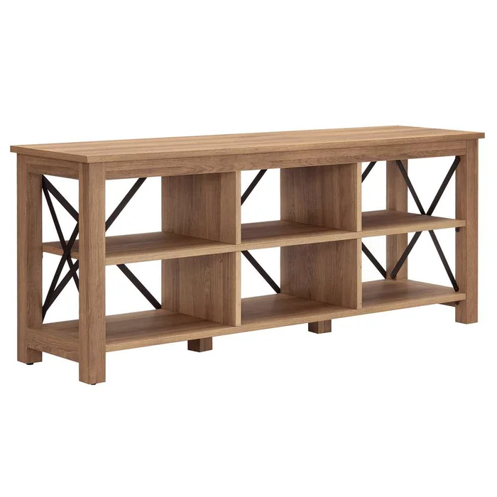 Hudson & Canal – Sawyer Rectangular TV Stand for TVs up to 65in in Alder Brown – TV1241