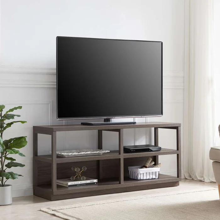 Hudson & Canal – Thalia Rectangular TV Stand for TVs up to 60in in Alder Brown – TV1268