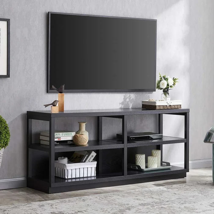 Hudson & Canal – Thalia Rectangular TV Stand for TVs up to 60in in Black – TV1265