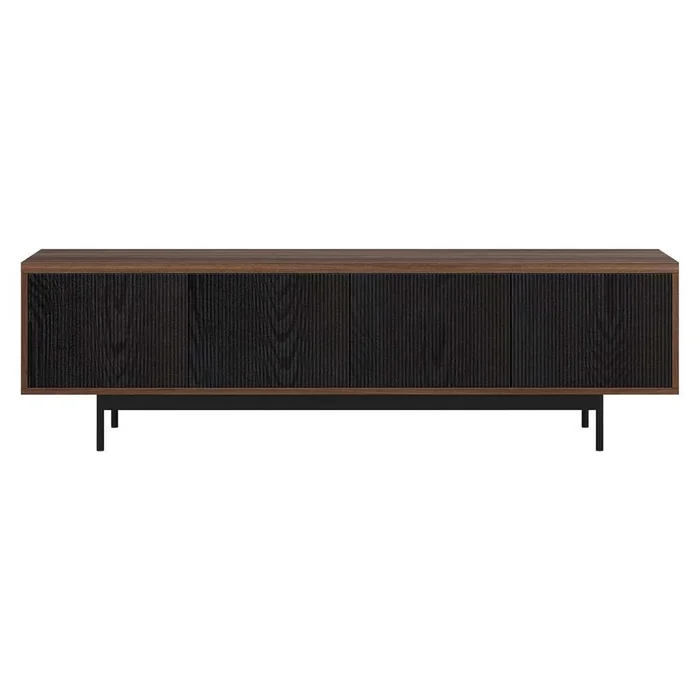 Hudson & Canal – Whitman Rectangular TV Stand for TVs up to 75in in Satin Walnut/Black Grain – TV2126