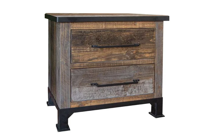 IFD – Antique Gray 2 Drawers Night Stand – IFD9771NTS