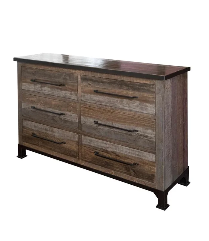 IFD – Antique Gray 6 Drawers Dresser – IFD9771DSR