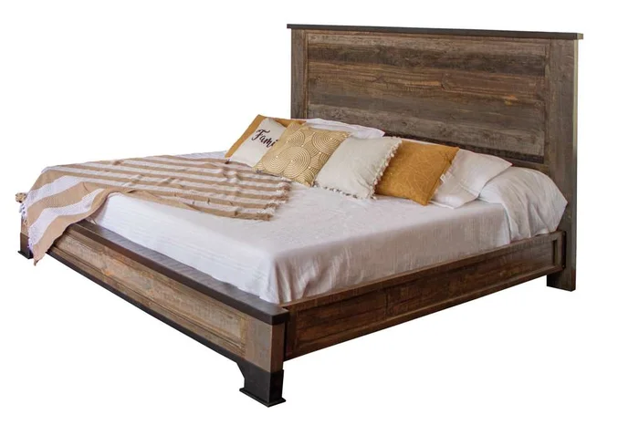 IFD – Antique Gray Eastern King Bed – IFD9771BED-EK