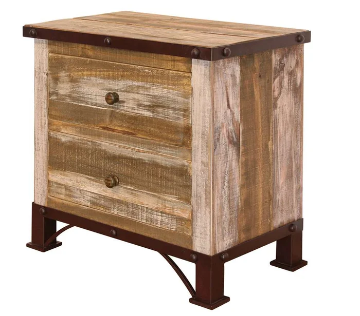 IFD – Antique Multicolor 2 Drawer Nightstand – IFD966NTST