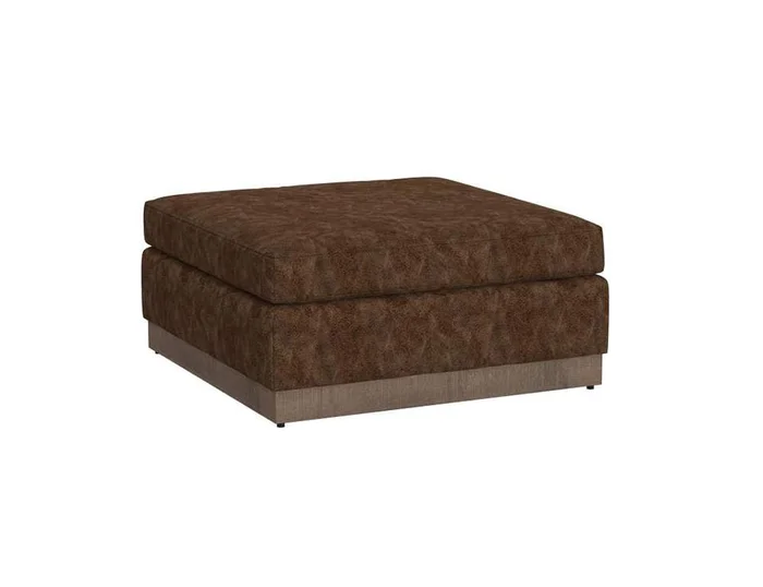 IFD – Georgia – Wooden Frame & Base, Upholstered Square Ottoman – IUP722-OTT-152