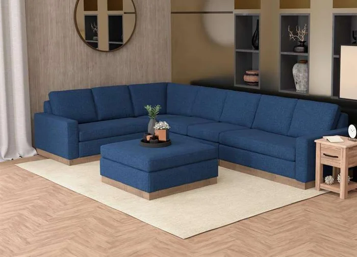 IFD – Georgia – Wooden Frame & Base, Upholstered Square Ottoman – IUP722-OTT-221