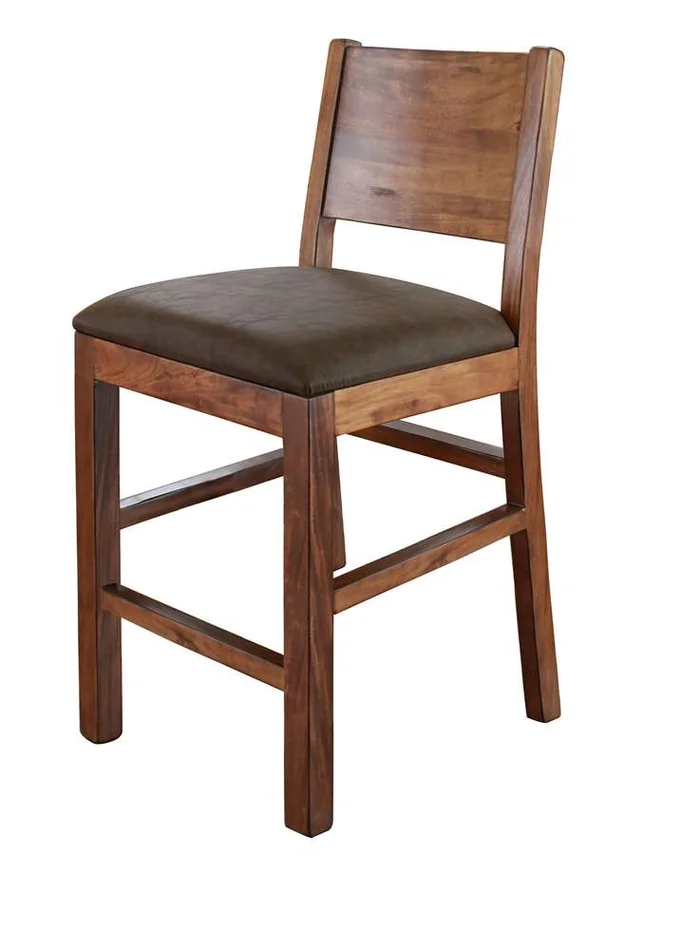 IFD – Parota 24 Barstool – with Faux Leather Seat (Set of 2) – IFD865BS24