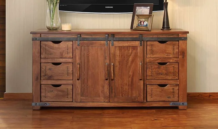 IFD – Parota 60inTV Stand w/6 Drawer, 2 door w/2 shelves – IFD866STAND-60