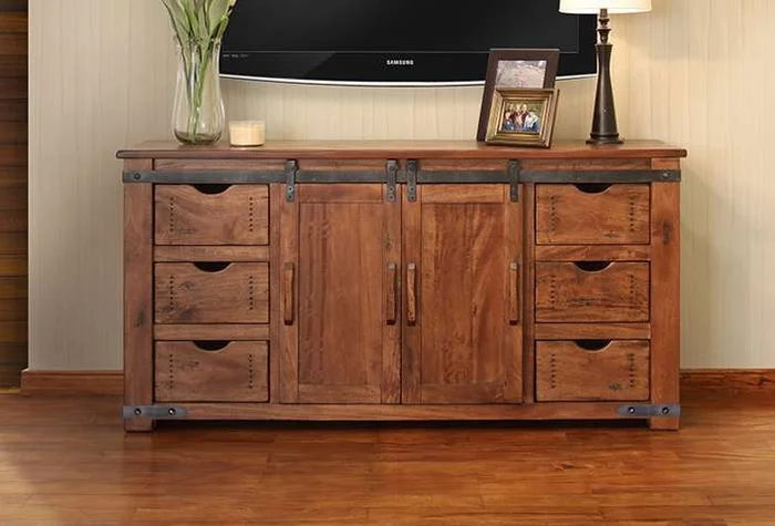 IFD – Parota 70inTV Stand w/6 Drawer,2 door w/2 shelves – IFD866STAND-70