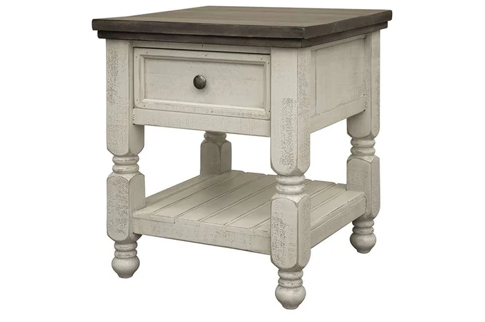 IFD – Stone 1 Drawer, Shelf End Table – IFD4691END