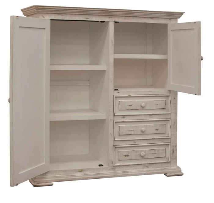 IFD – Terra White 3 Drawer, 2 Door Gentlemans Chest – IFD1022GMC