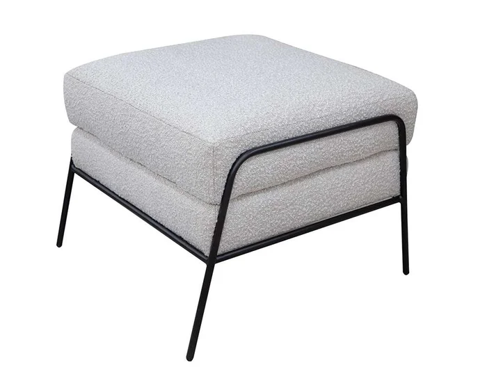 IFD – Tyne – Wooden Frame & Metal Base, Footstool Ottoman – IUP331-OTT-101