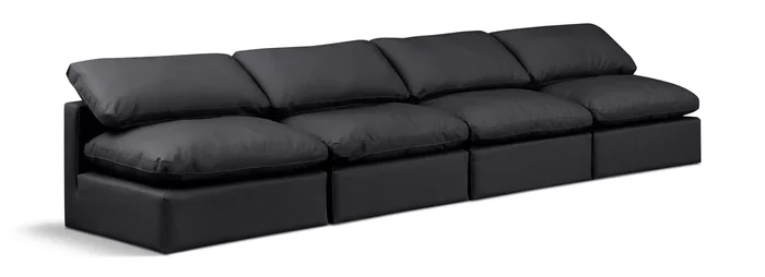 Indulge – Faux Leather 4 Seat Modular Armless Sofa