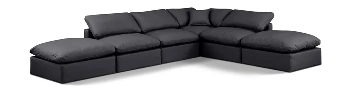 Indulge – Faux Leather 6 Piece Modular Armless Sectional