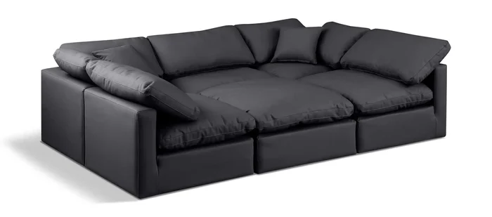 Indulge – Faux Leather 6 Piece Modular Sectional
