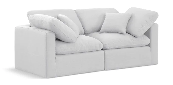 Indulge – Linen 2 Seat Modular Sofa – White
