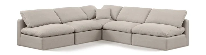 Indulge – Linen 5 Piece Modular Corner Armless Sectional