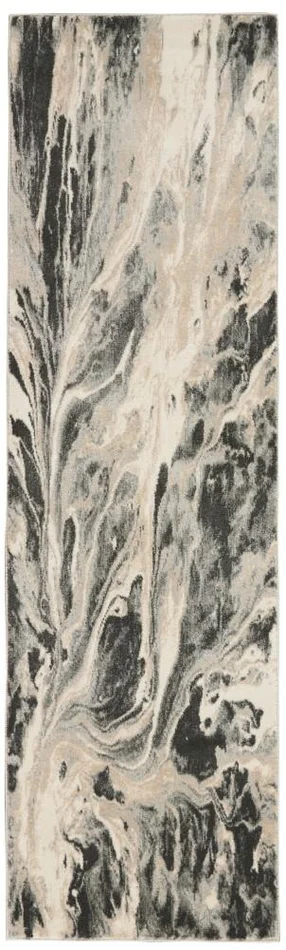 Inspire Me! Home Decor – Elegance FAR01 Grey and White 22in x 76in Hallway Rug – FAR01-99446469427