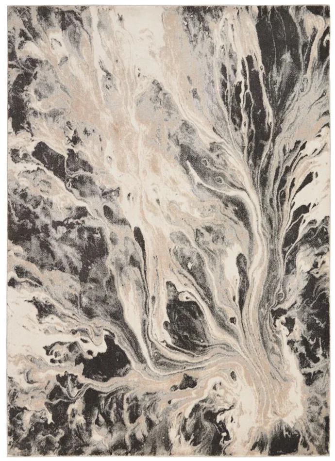 Inspire Me! Home Decor – Elegance FAR01 Grey and White 53in x 73in Contemporary Area Rug – FAR01-99446469496