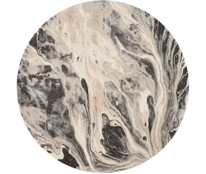 Inspire Me! Home Decor – Elegance FAR01 Grey and White Contemporary 310in X RND Area Rug – FAR01-99446818294