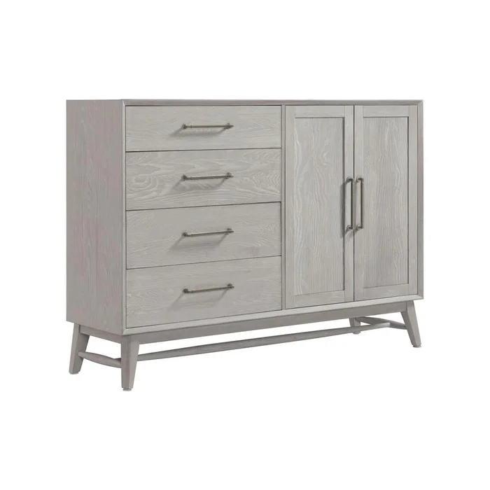 Intercon Furniture – Bayside Gentlemans Chest, 4 Drawer, 2 Doors in White – BY-BR-9804GC-WHT-C