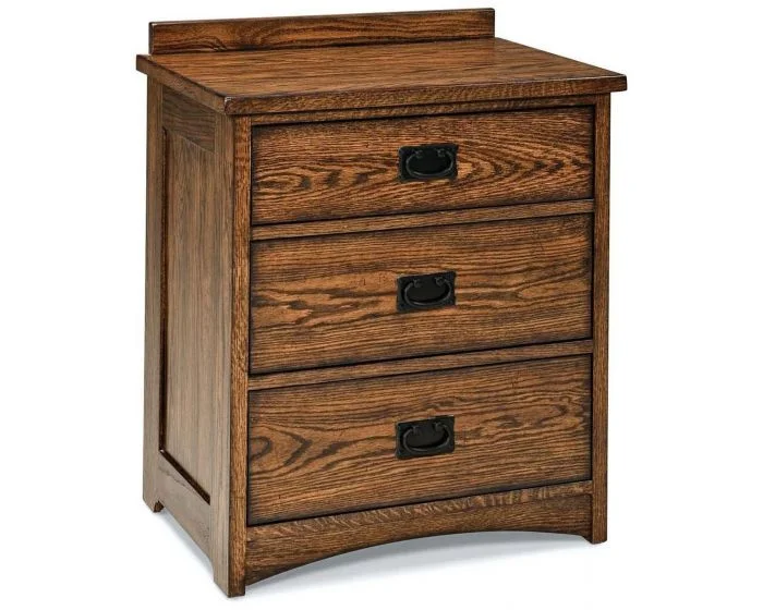 Intercon Furniture Oak Park 3 Drawer Nightstand in Mission