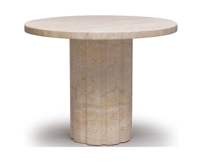 Interlude Home Amerigo Side Table in Travertine