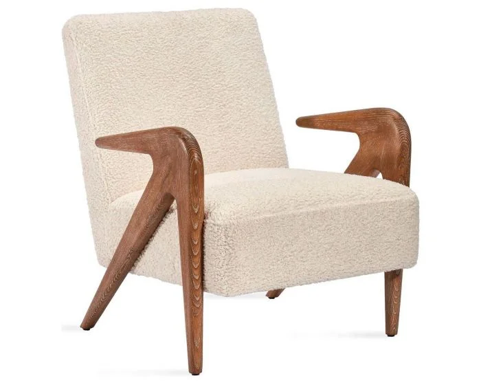 Interlude Home Angelica Lounge Chair in Shearling (CL1A) – CLEARANCE SALE