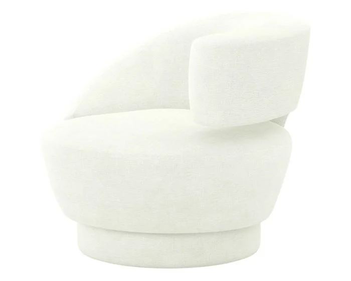 Interlude Home Arabella Right Swivel Chair in Shell