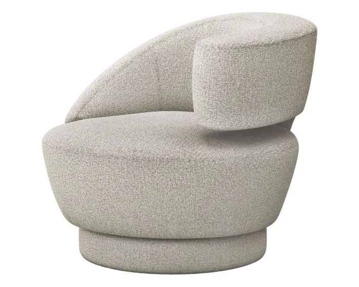 Interlude Home Arabella Right Swivel Chair in Storm