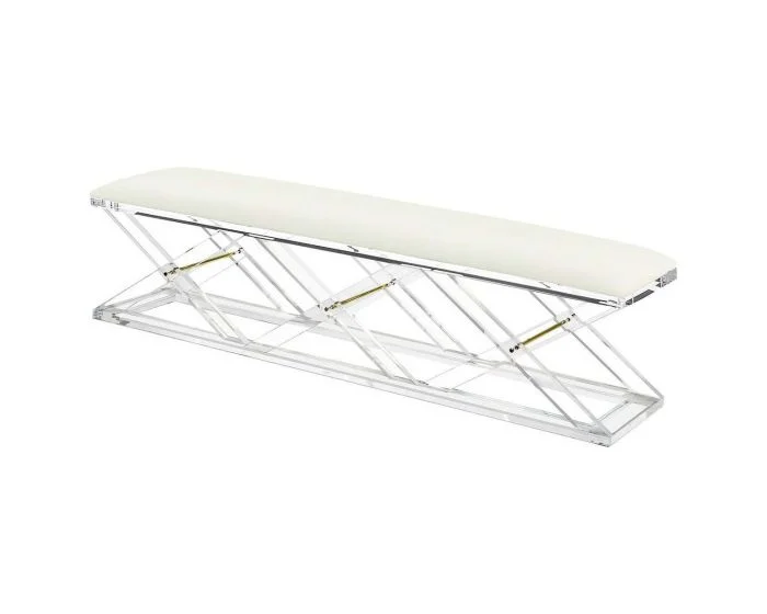 Interlude Home Asher King Bench in Shell