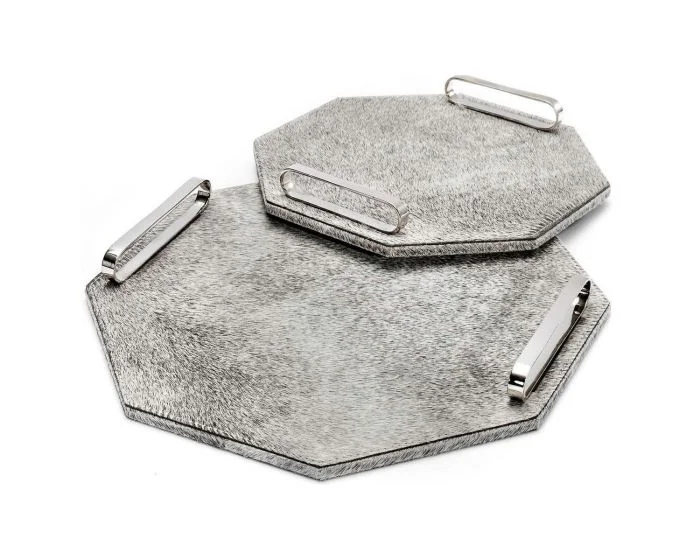 Interlude Home Audrina Octagonal Trays in Hide