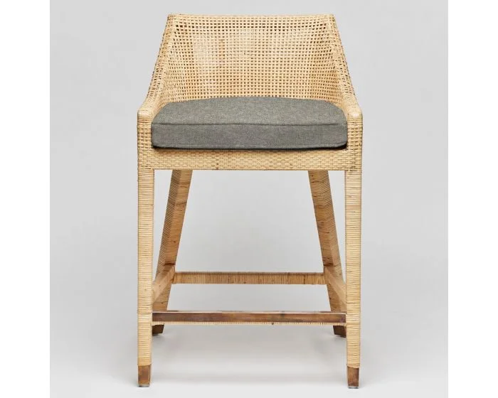 Interlude Home Boca Counter Stool in Natural/ Moss