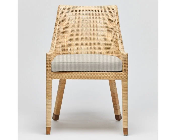 Interlude Home Boca Dining Chair in Natural/ Hatch Natural Cream