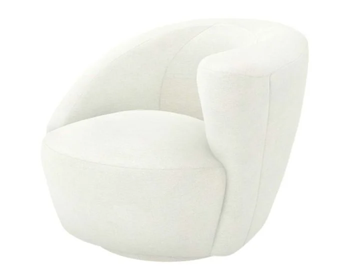 Interlude Home Carlisle Right Swivel Chair in Shell