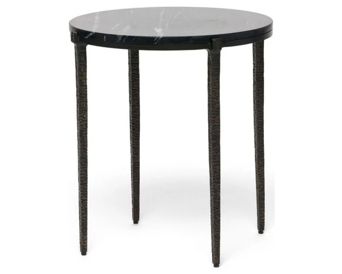 Interlude Home Como Side Table in Gilded Bronze/Dusk