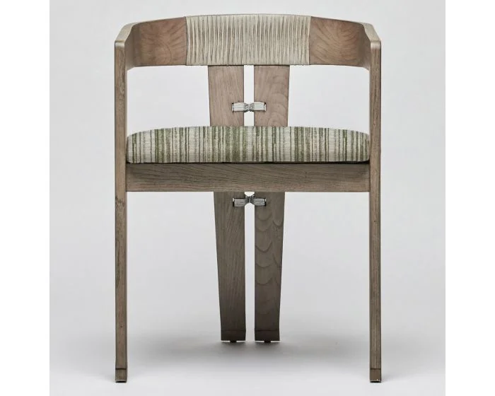 Interlude Home Maryl III Dining Chair in Washed Grey/ Sage