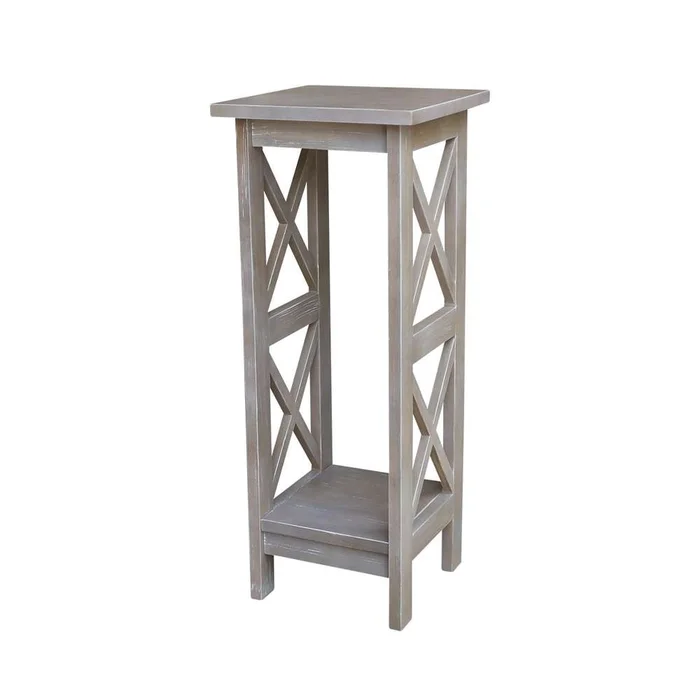 International Concepts – 30in X-Sided Plant Stand in Washed Gray Taupe Finish – OT09-3070X