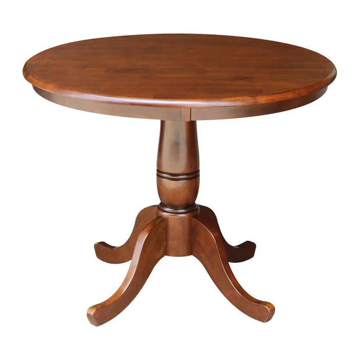 International Concepts – 36in Round Top Ped Table – 29.1inH in Espresso Finish – K581-36RT