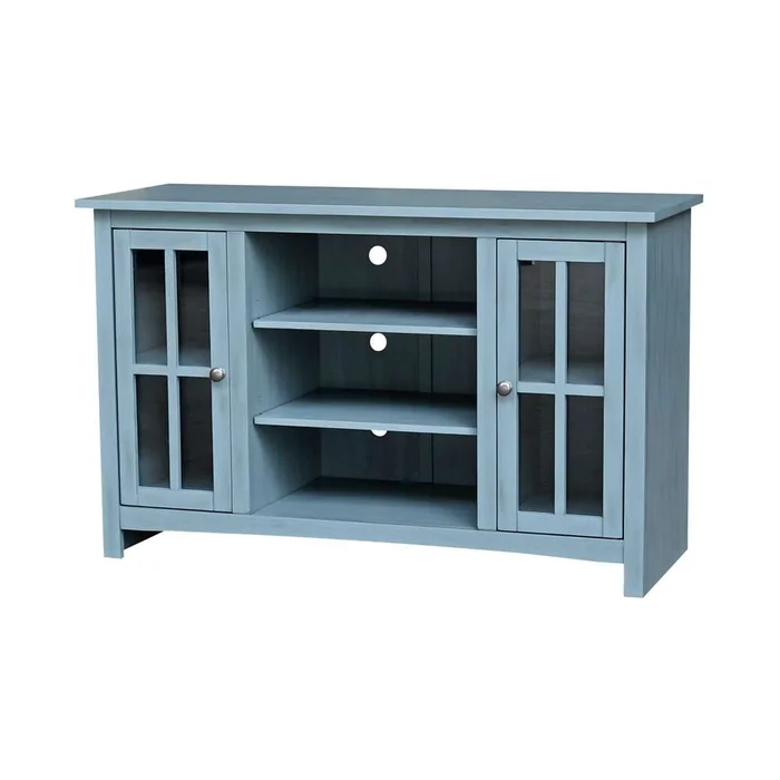 International Concepts – Entertainment / Tv Stand with 2 Doors – 48in in Ocean Blue – Antique Rubbed Finish – TV32-34