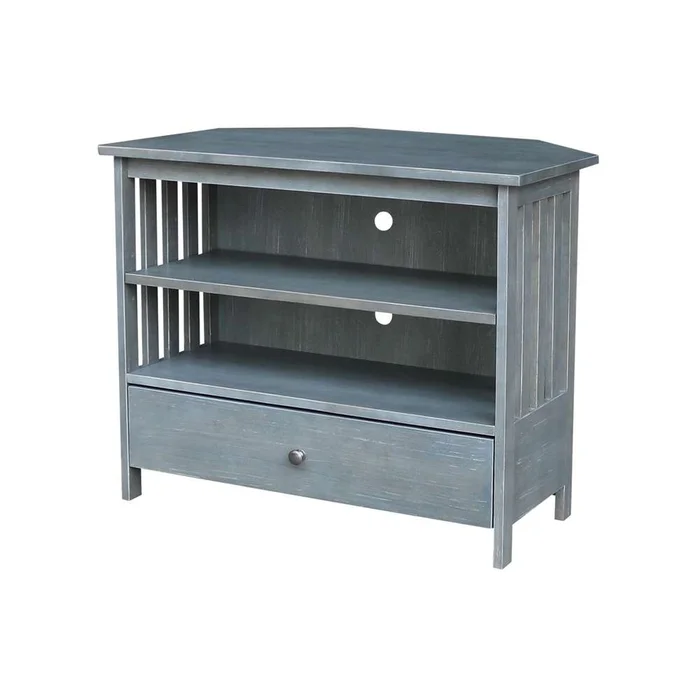 International Concepts – Mission Corner Tv Stand in Heather Grey-Antique Washed Finish – TV105-27