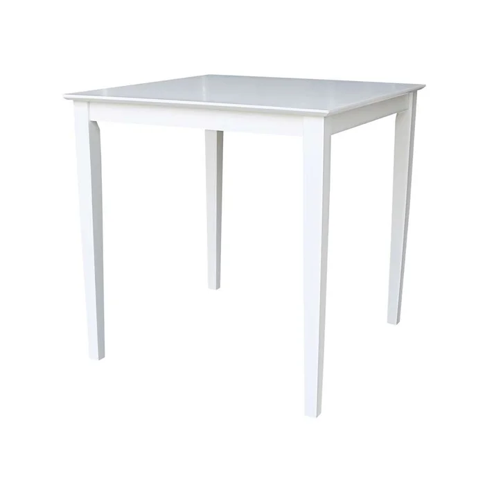 International Concepts – Solid Wood Top Table – Counter Height – Shaker Legs in White Finish – K08-3636-36S