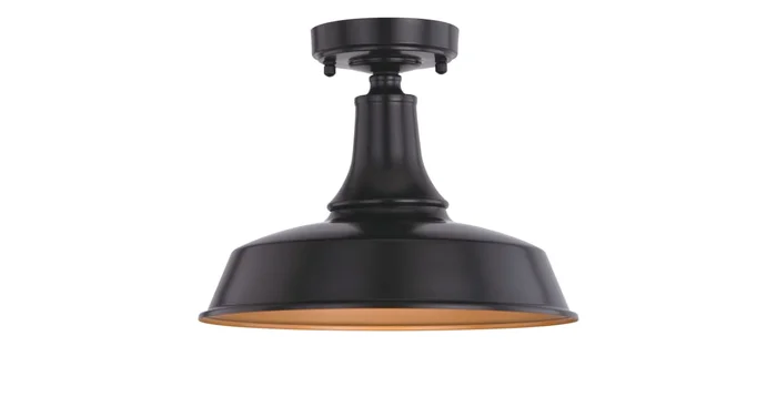 James Allan Everett Single Light 12″ Wide Semi-Flush Dome Ceiling Fixture