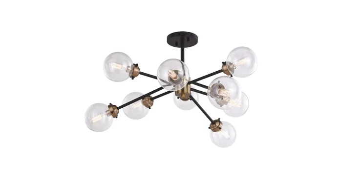 James Allan Louis 9 Light 32″ Wide Semi-Flush Ceiling Fixture
