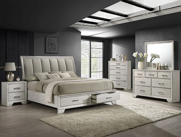 Jaymes Bedroom Set Storage White Mist