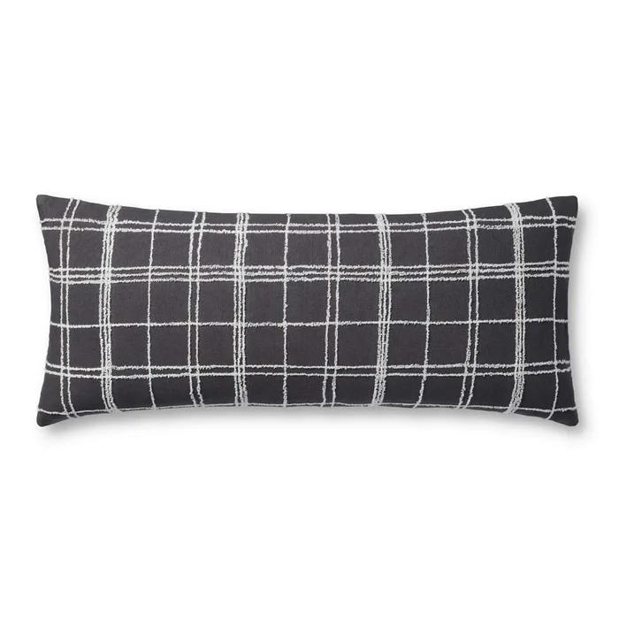 Jean Stoffer x Loloi – Bernadette Graphite / Ivory 13 x 35 Cover Only Pillow – P145PJS0012GTIVPI29
